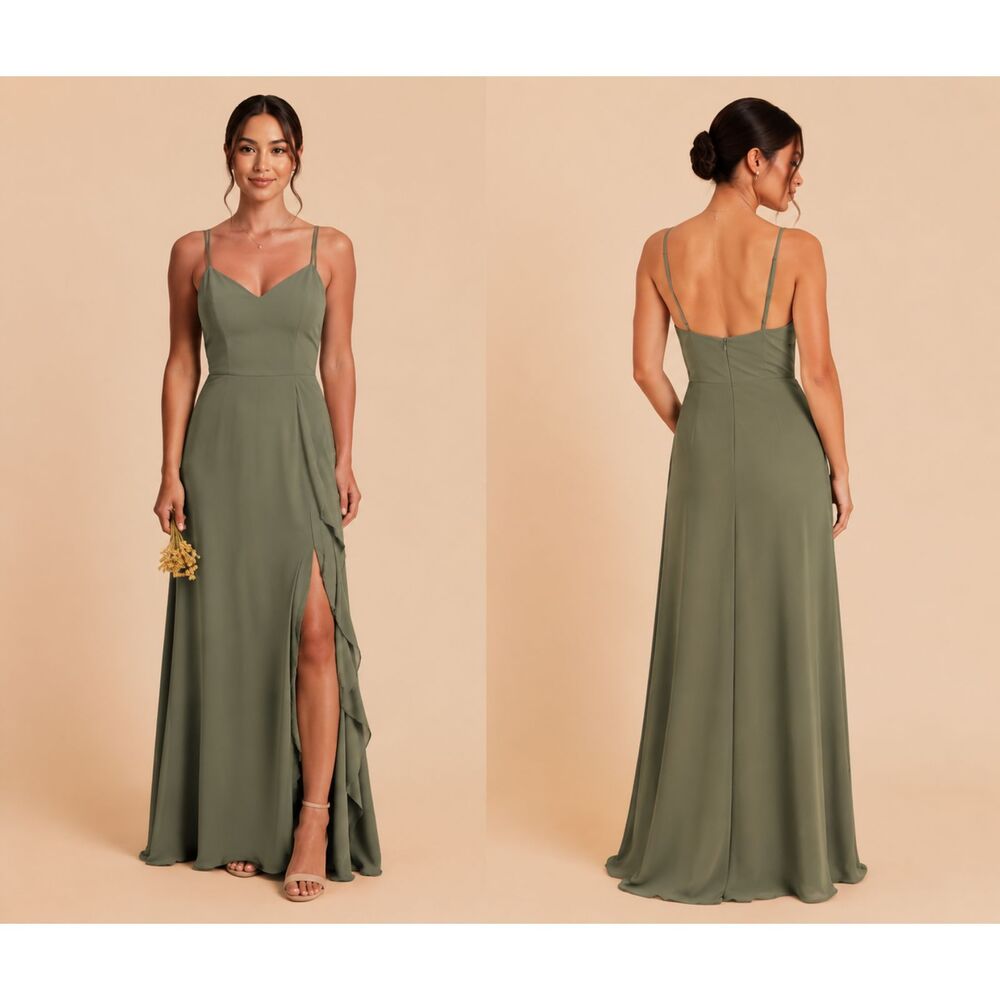 Birdy Grey Thyme Green Spaghetti Strap Midi Dress